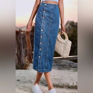 Denim Button-Down Skirt